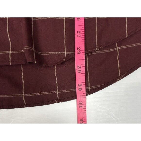 Van Heusen Mens Large Burgandy Plaid Button Up Shirt Long Sleeve 16 - 16.5 - Picture 3 of 7